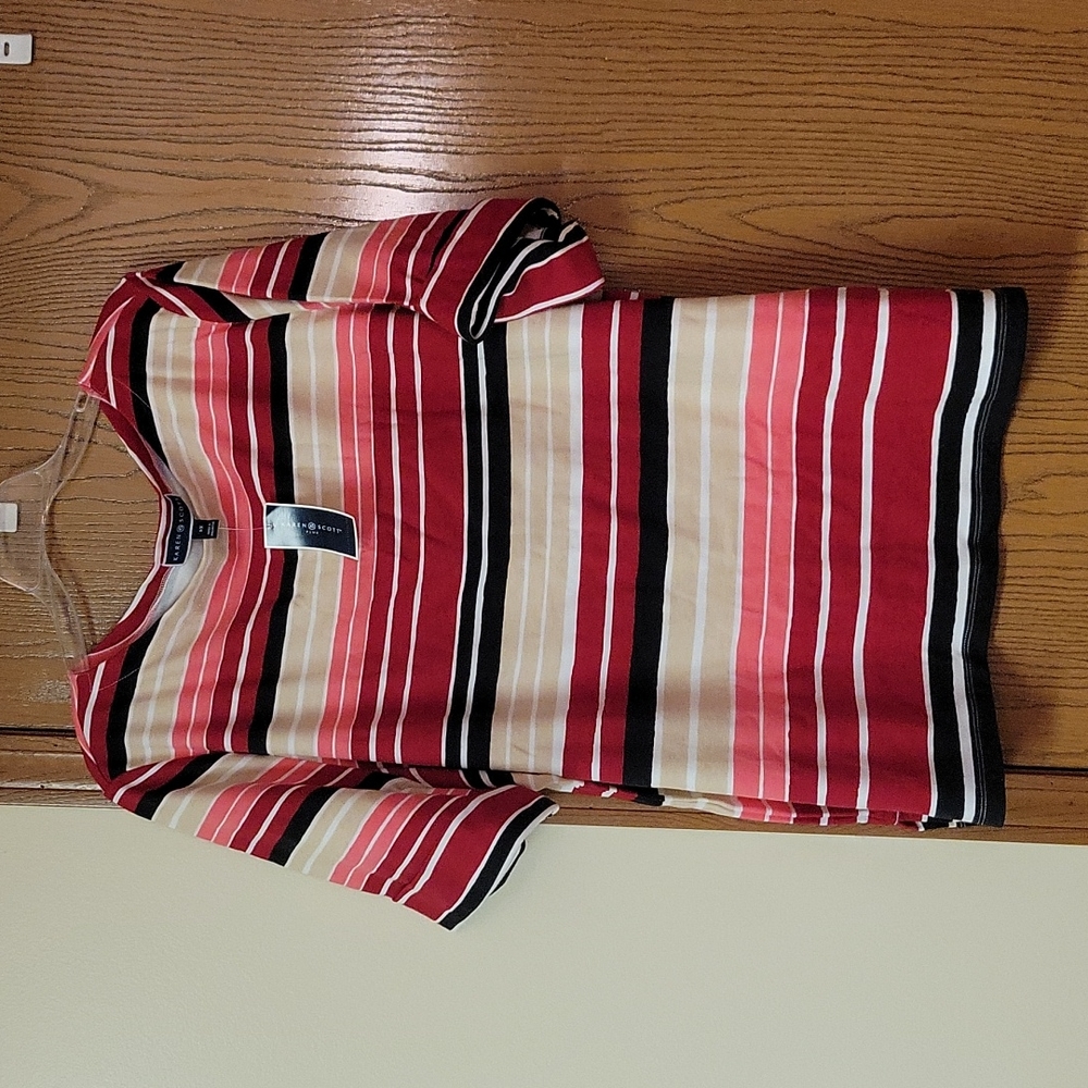 Karen Scott Striped Boatneck Shirt